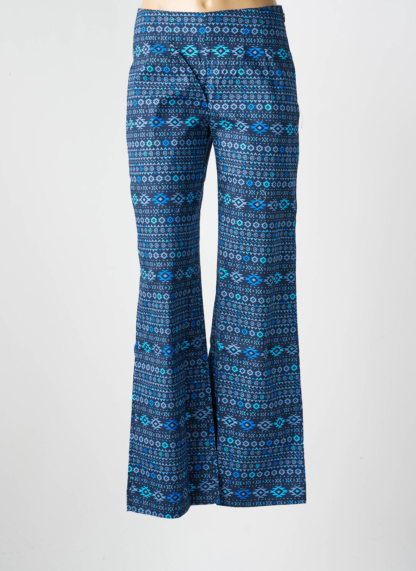Pantalon droit stretch taille normale bleu LA FIANCÉE femme