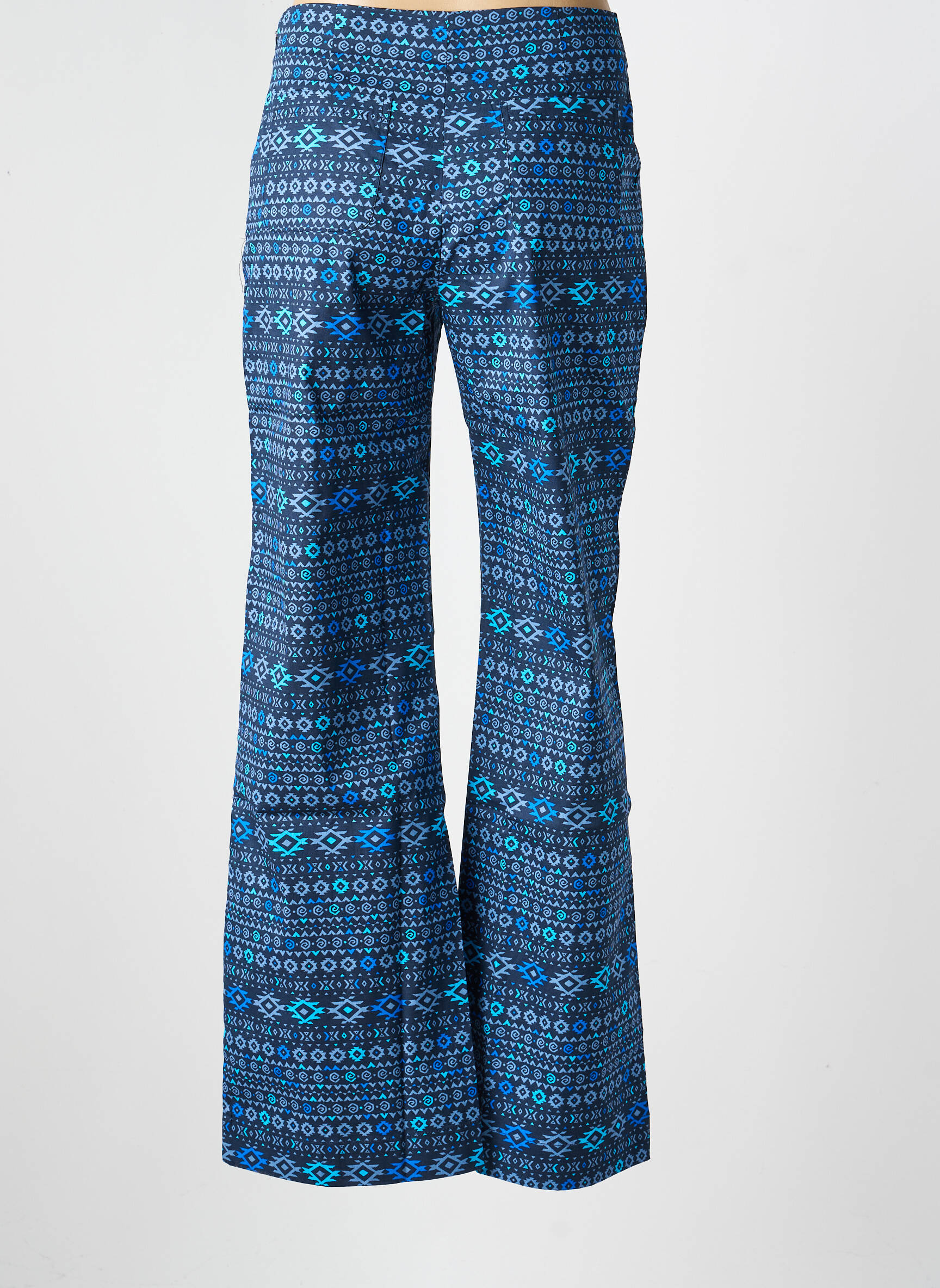 Pantalon droit stretch taille normale bleu LA FIANCÉE femme