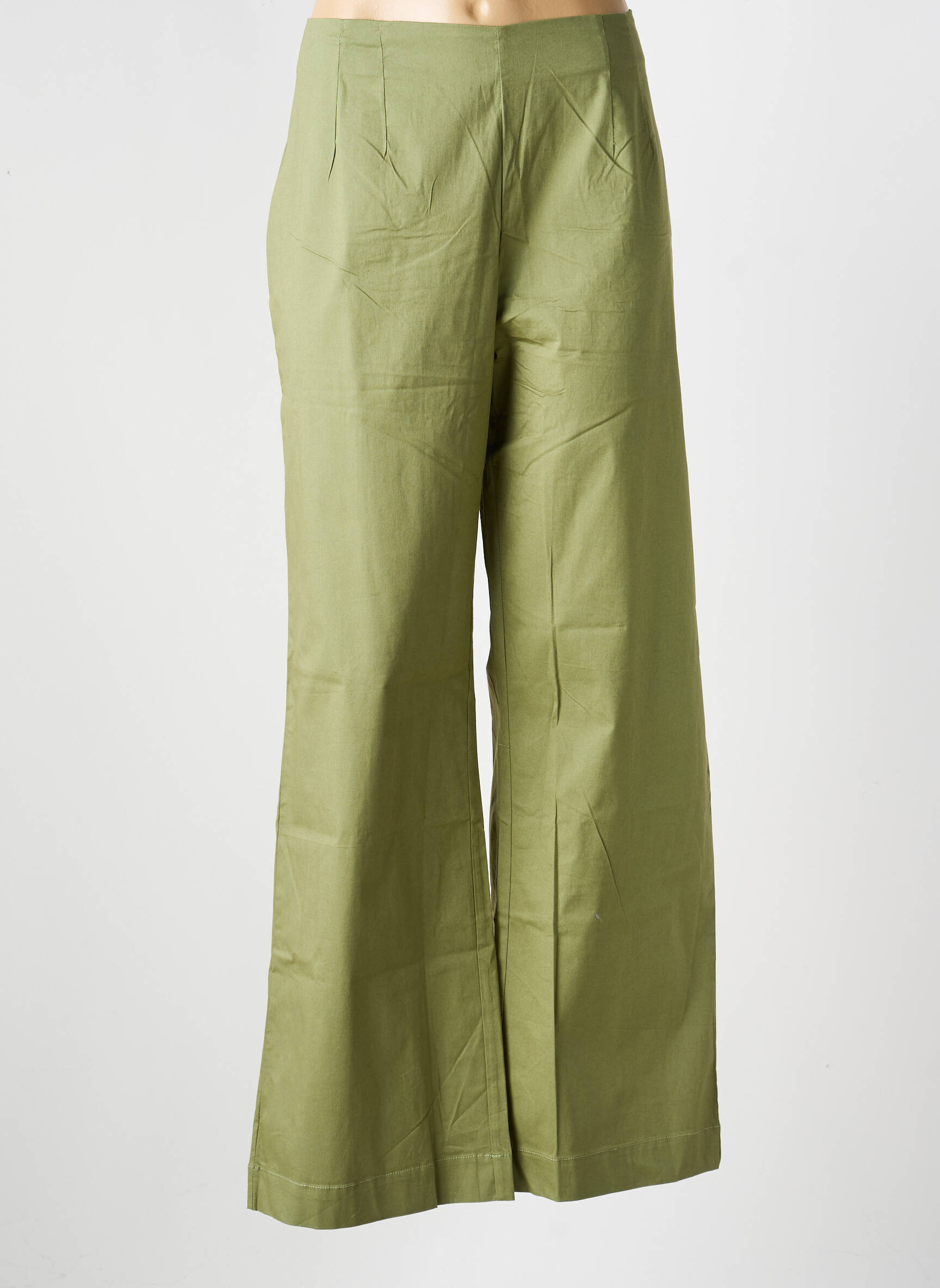 Pantalon droit stretch taille normale vert LA FIANCÉE femme
