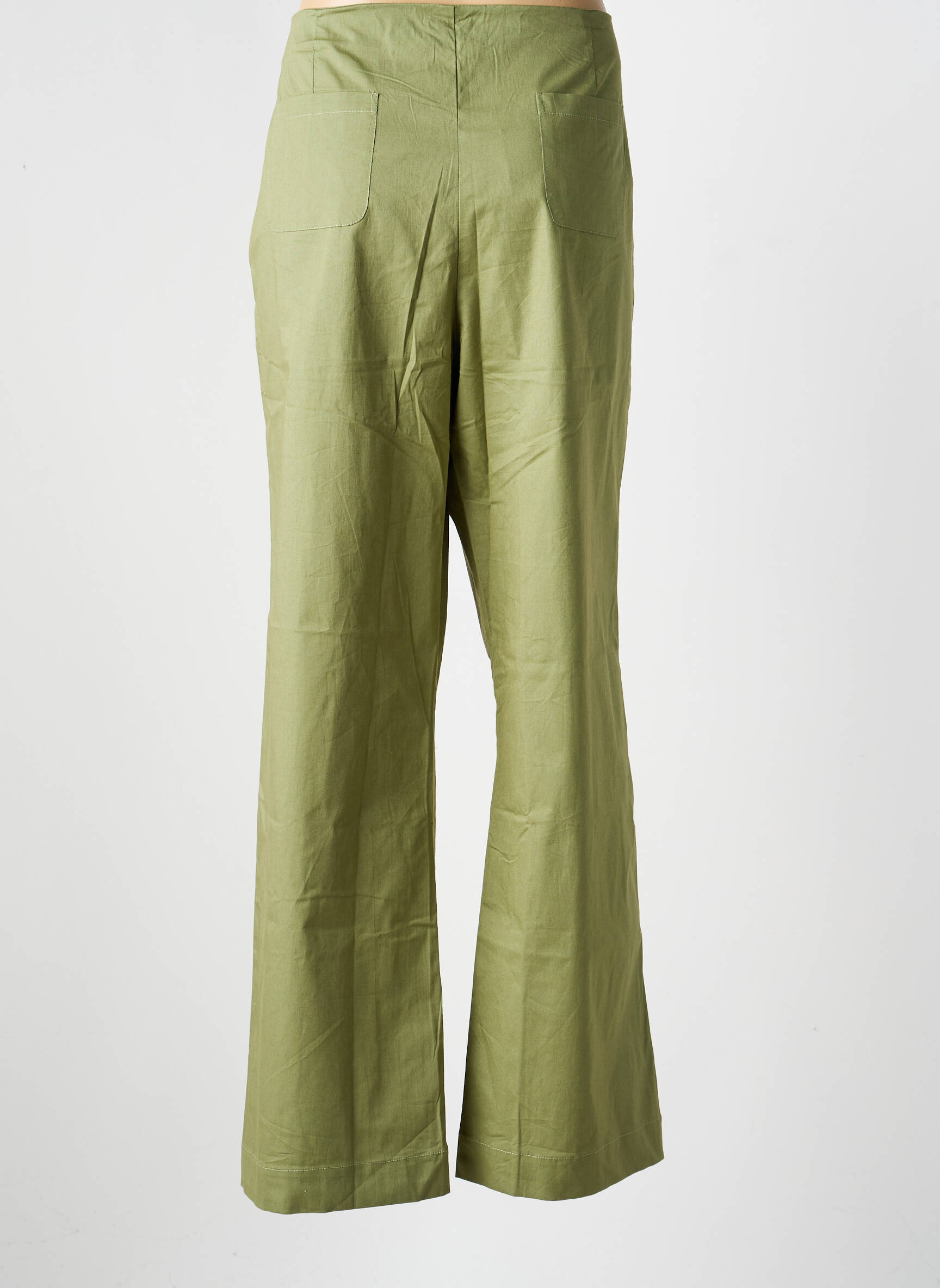 Pantalon droit stretch taille normale vert LA FIANCÉE femme