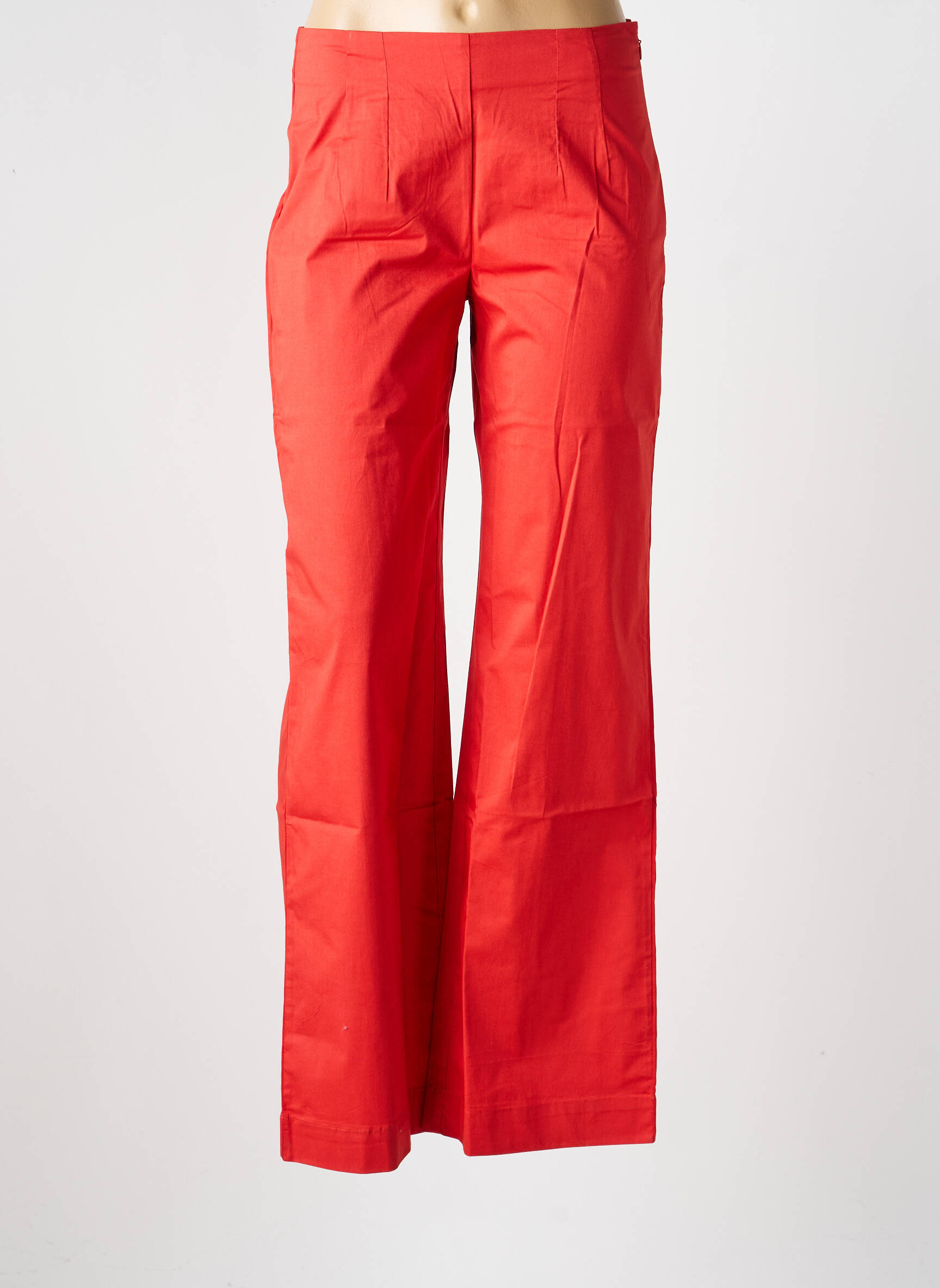 Pantalon droit stretch taille normale rouge LA FIANCÉE femme