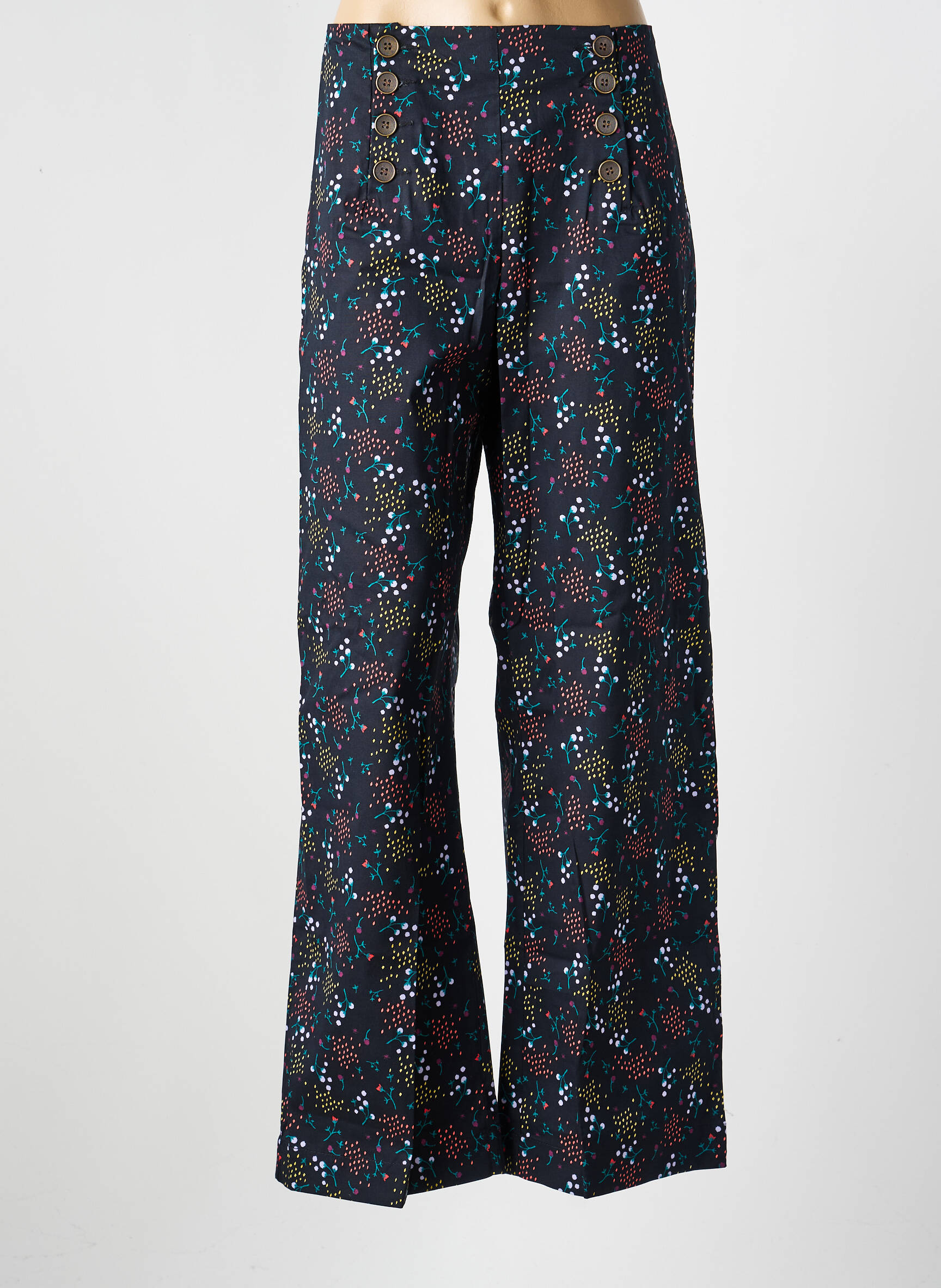 Pantalon droit stretch taille normale vert LA FIANCÉE femme