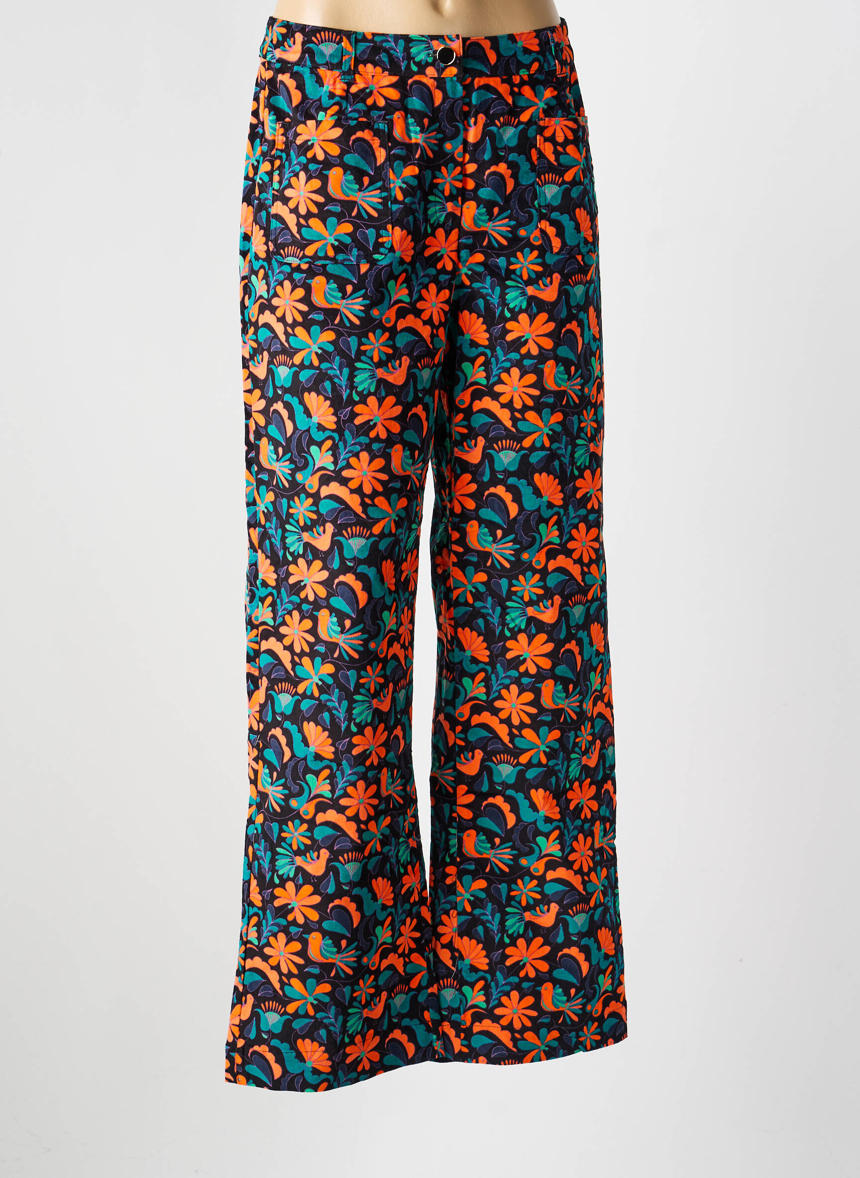Pantalon droit stretch taille normale vert LA FIANCÉE femme