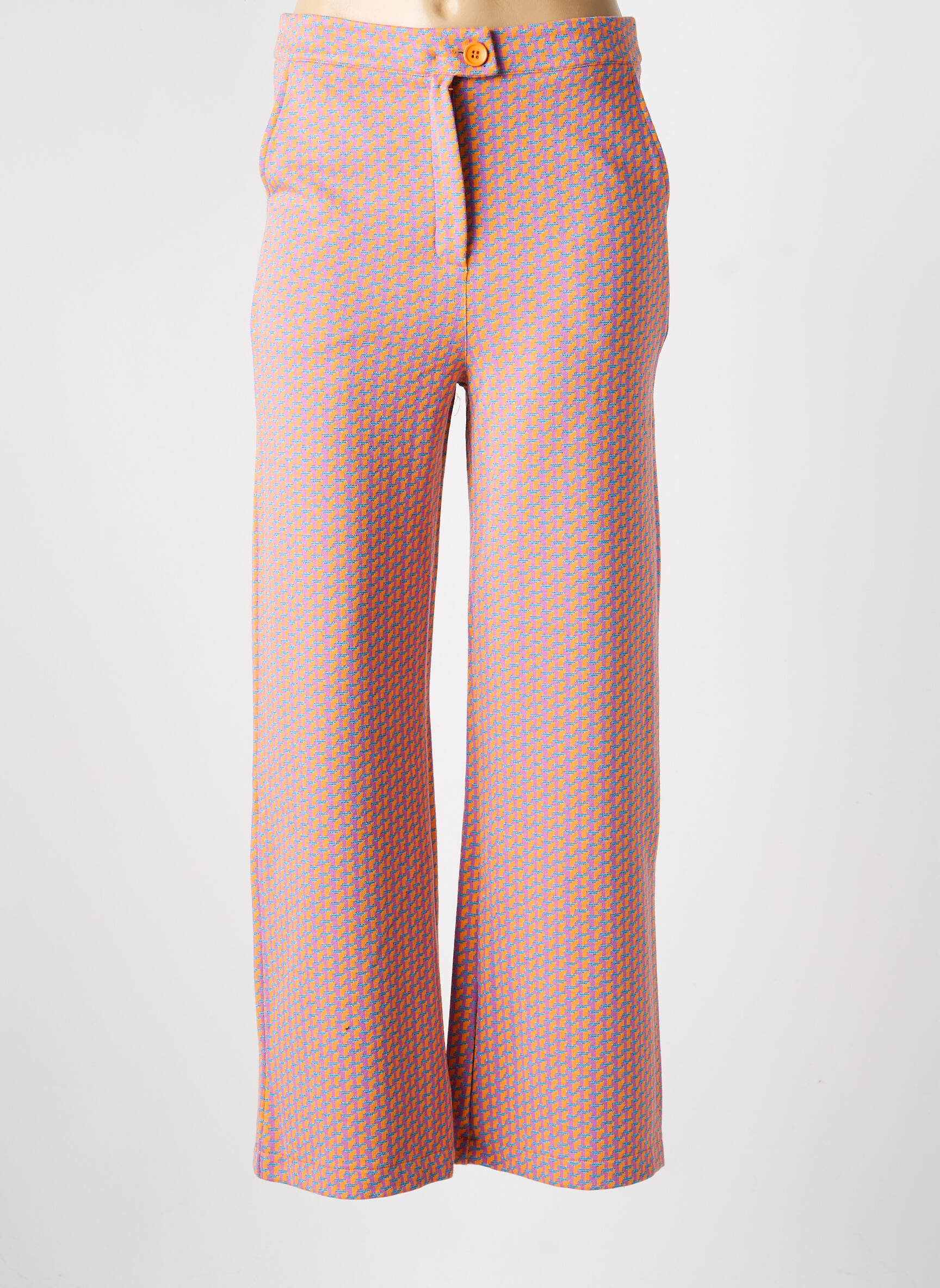 Pantalon droit stretch taille normale rose PRINCESSE NOMADE femme