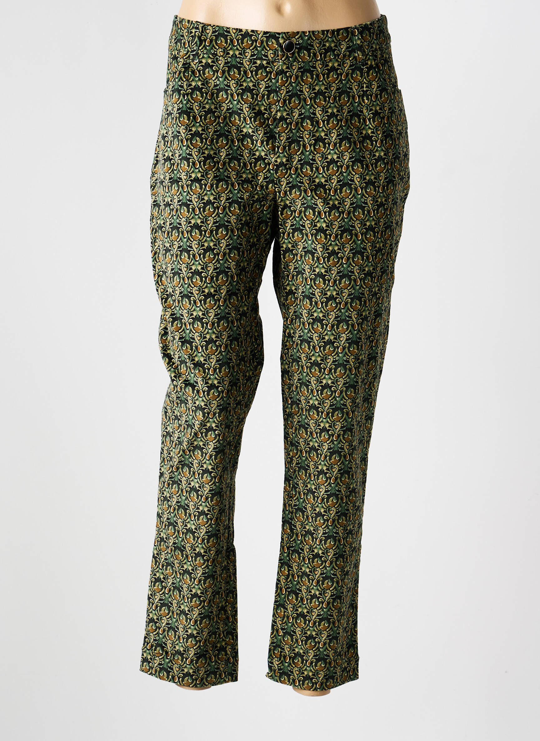 Pantalon droit stretch taille normale vert LA FIANCÉE femme