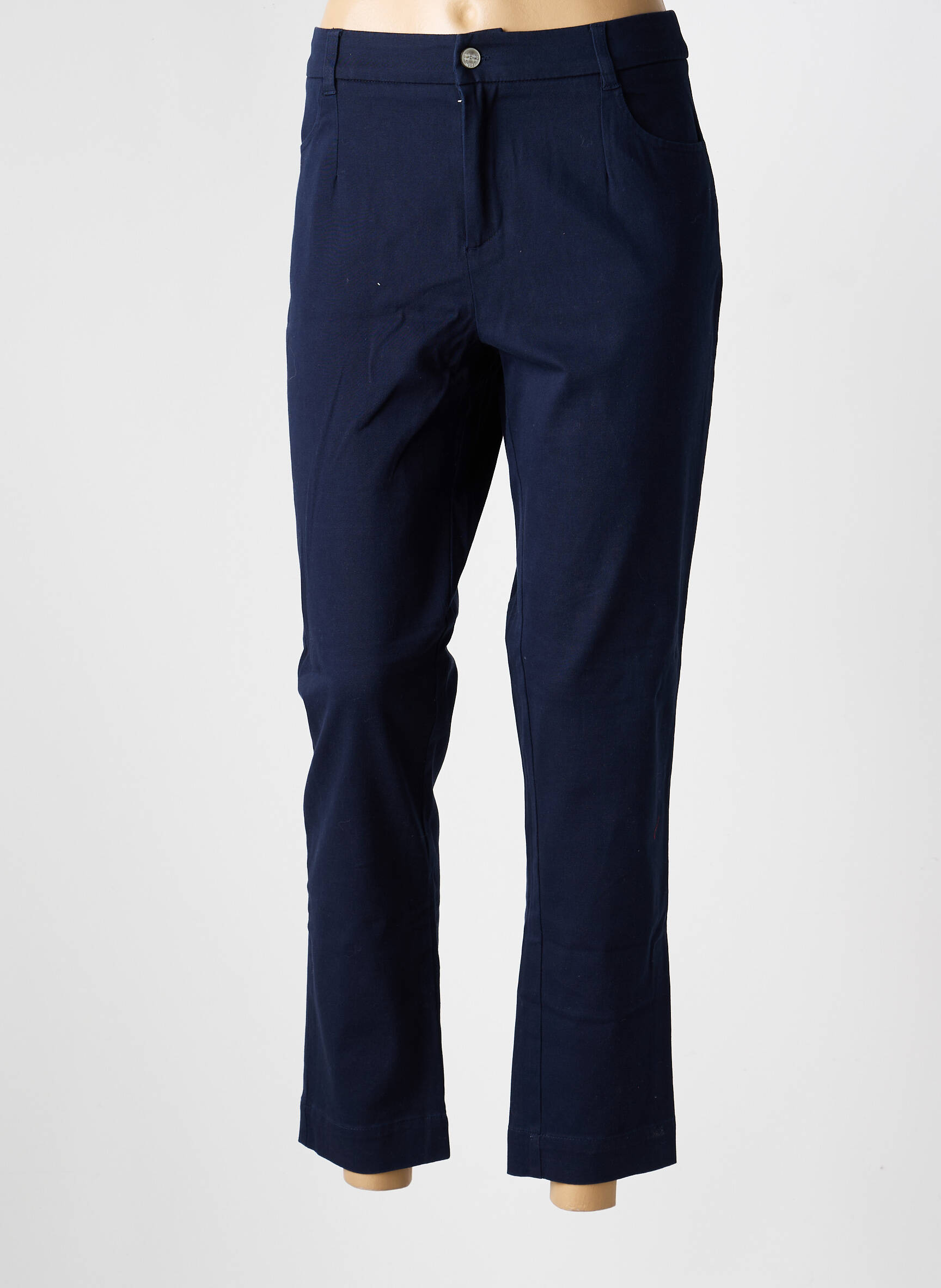 Pantalon droit stretch taille normale bleu LA FIANCÉE femme