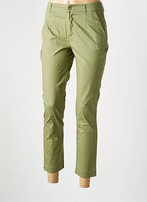 Pantalon chino fermeture zippée sous rabat boutonné taille normale vert LA FIANCÉE femme