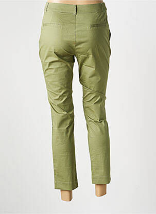 Pantalon chino fermeture zippée sous rabat boutonné taille normale vert LA FIANCÉE femme