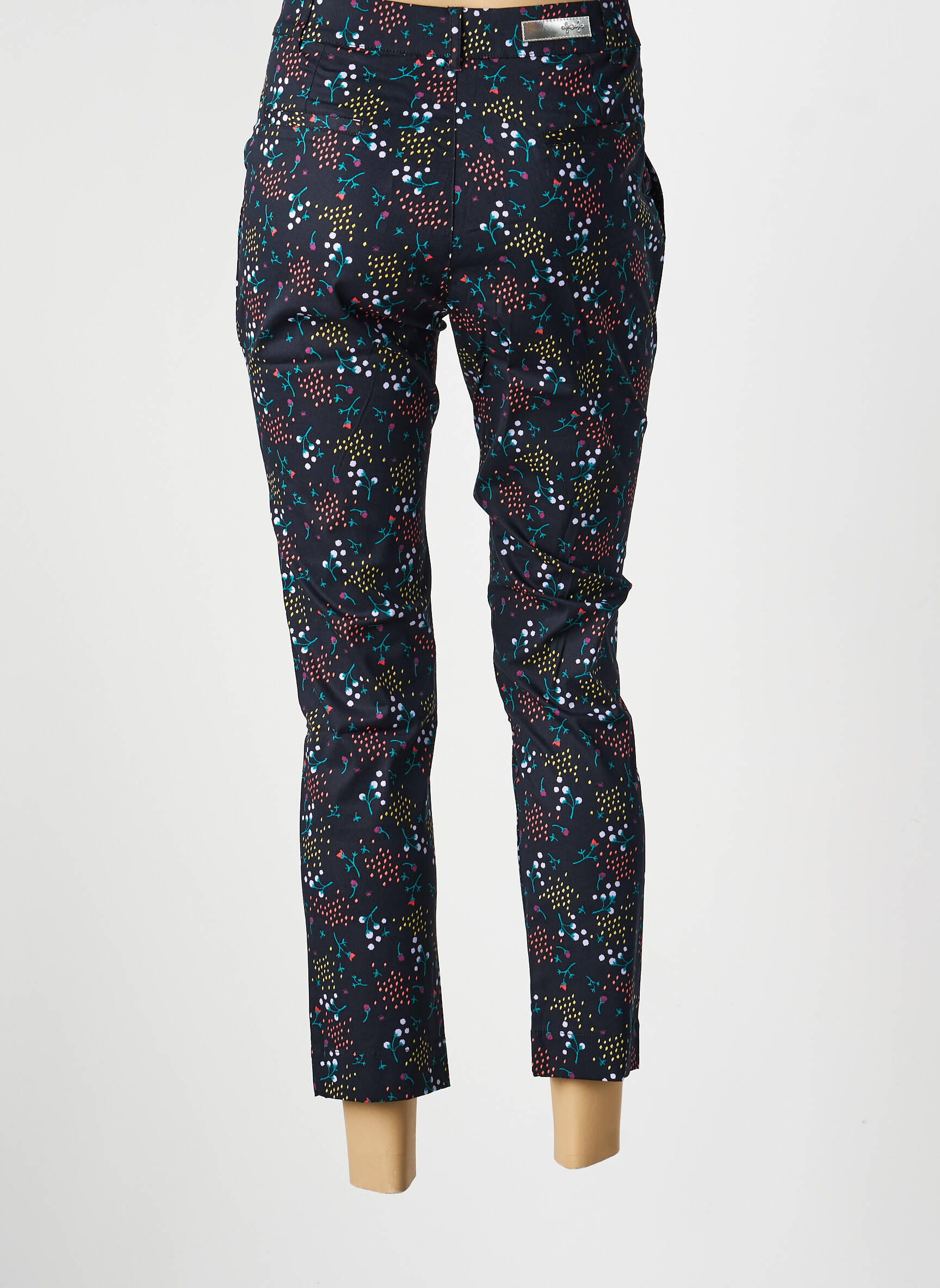 Pantalon droit tissage popeline taille normale vert LA FIANCÉE femme