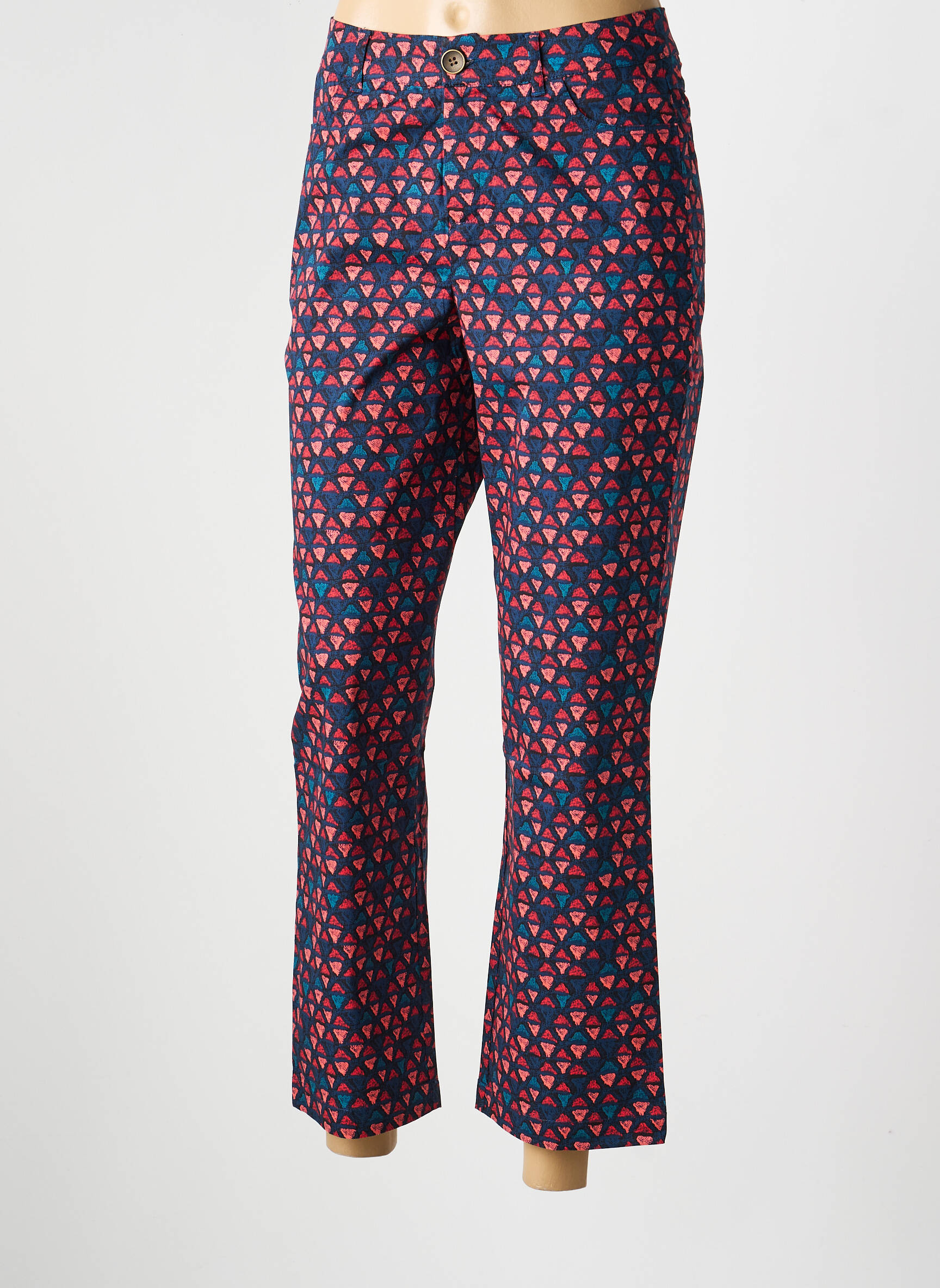 Pantalon droit stretch taille normale bleu LA FIANCÉE femme