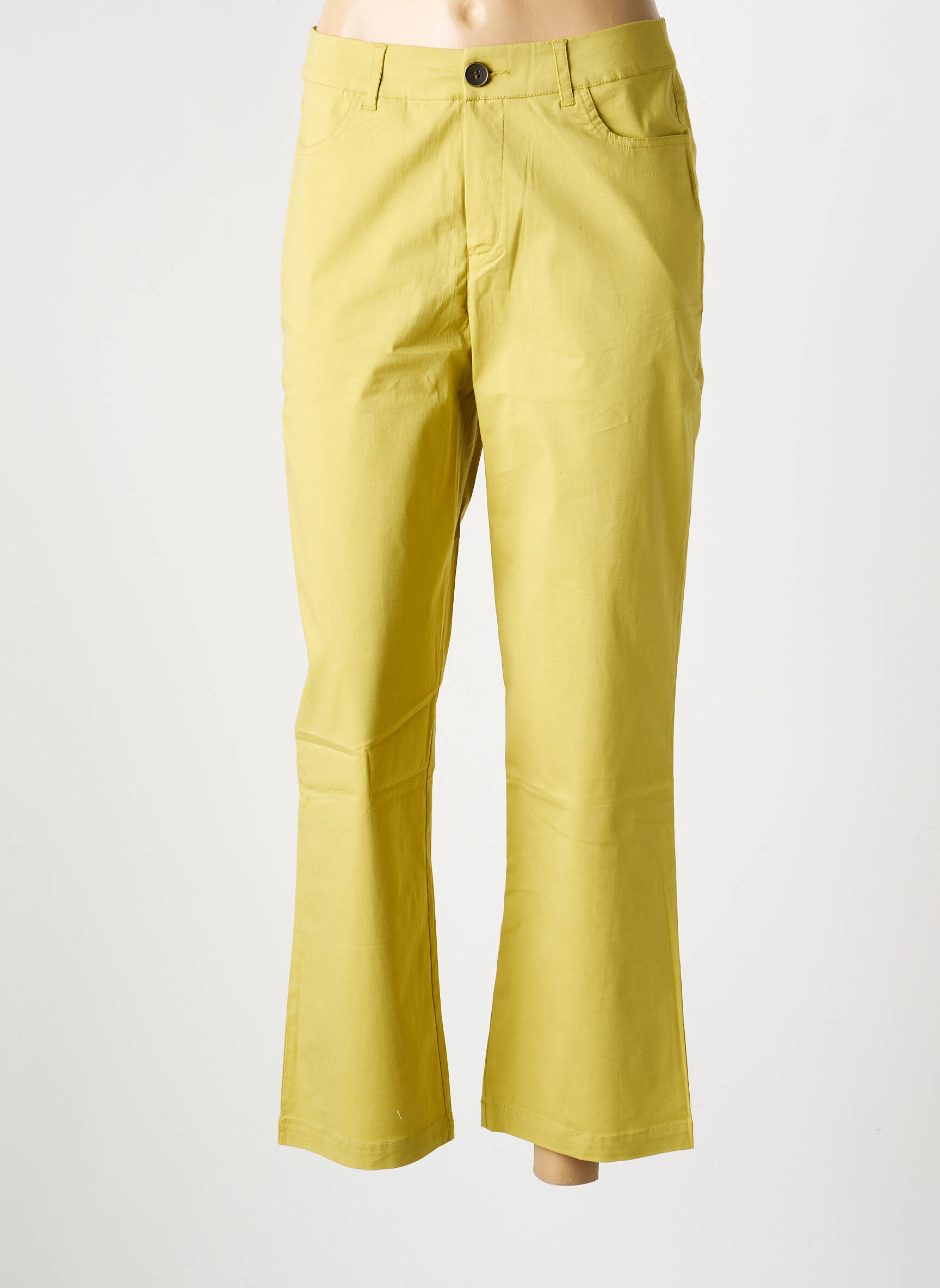 Pantalon droit stretch taille normale vert LA FIANCÉE femme