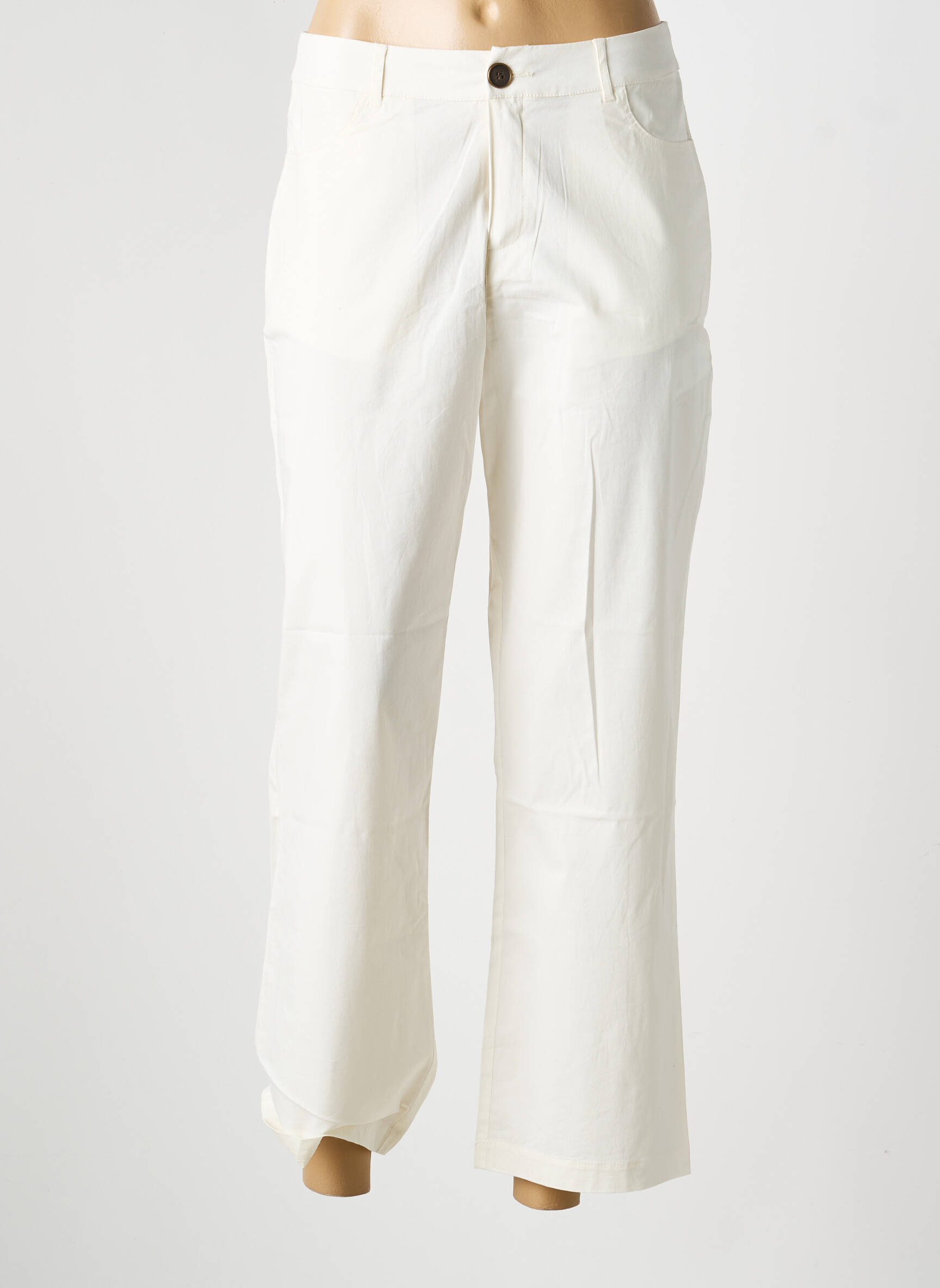 Pantalon droit stretch taille normale blanc LA FIANCÉE femme