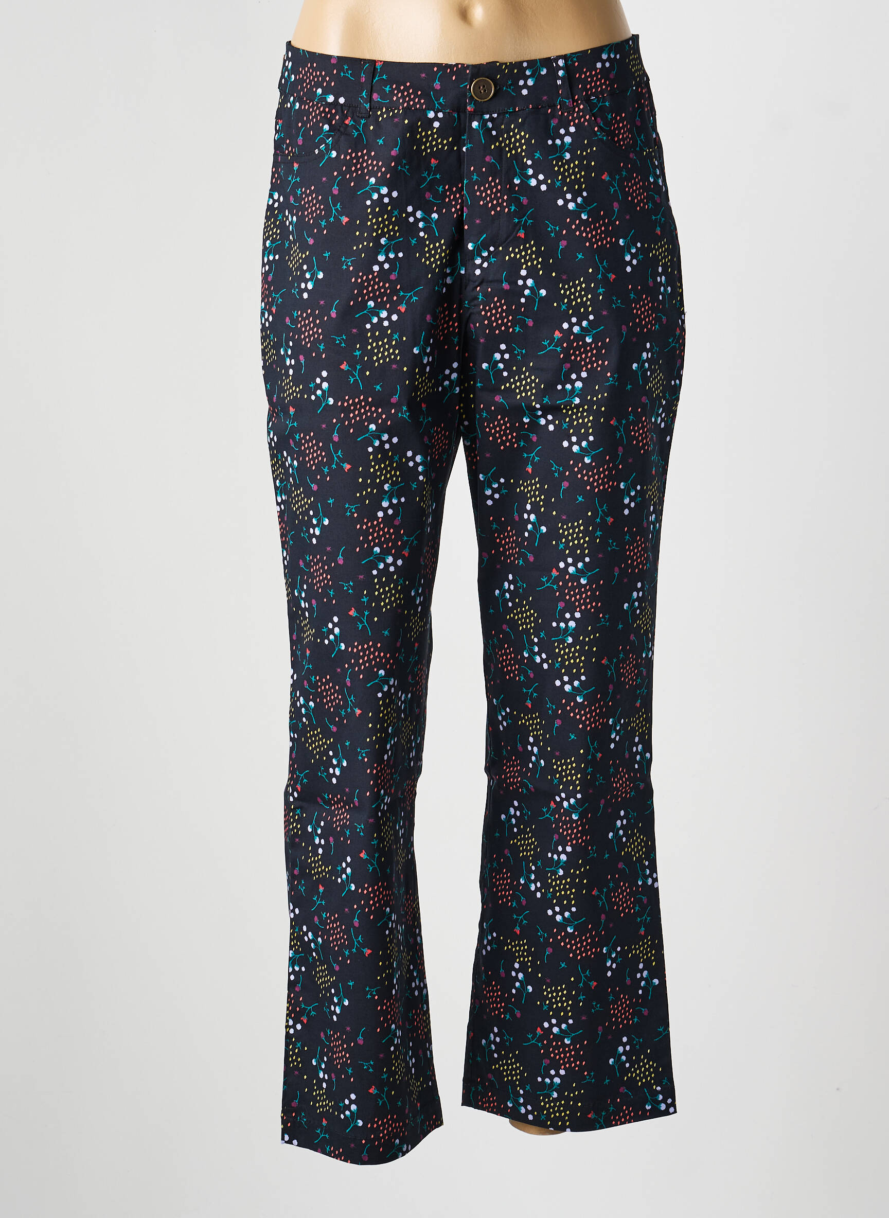 Pantalon droit stretch taille normale vert LA FIANCÉE femme