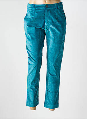 Pantalon chino fermeture zippée sous rabat boutonné taille normale bleu LA FIANCÉE femme