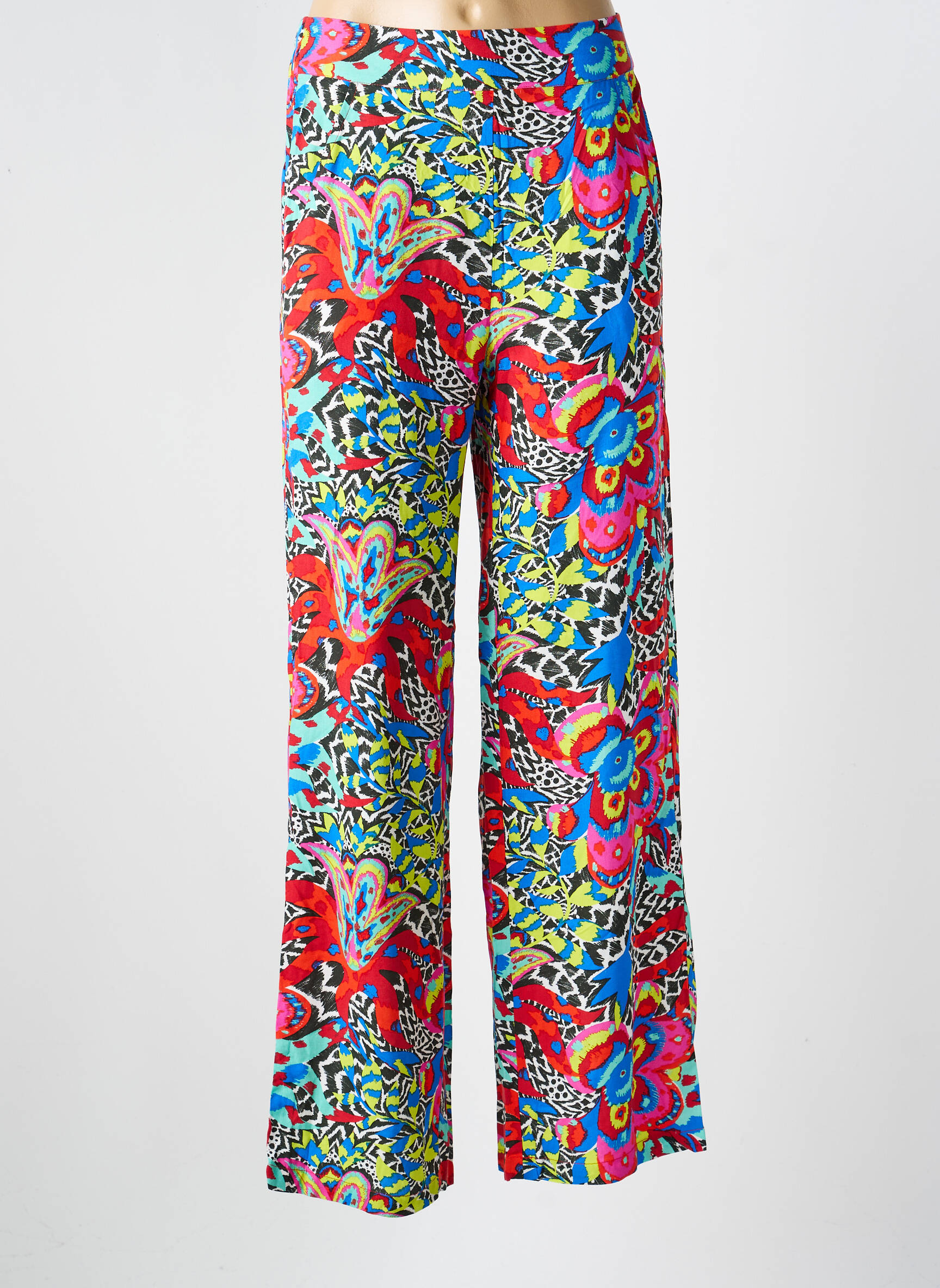 Pantalon droit taille élastique bleu LA FIANCEE DU MEKONG femme