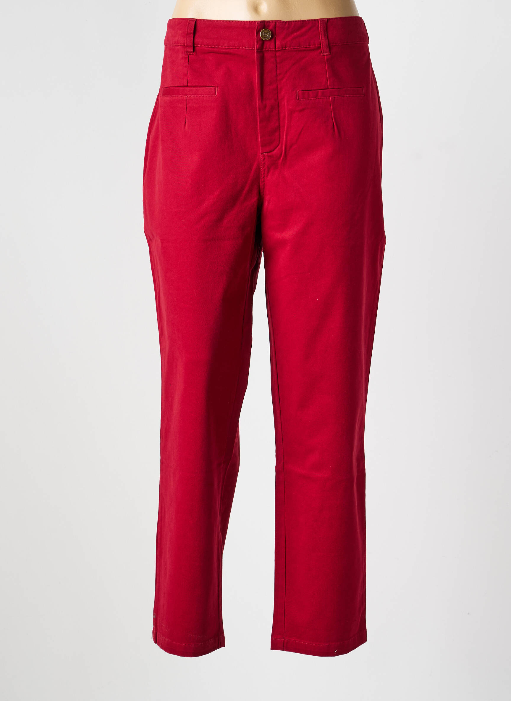 Pantalon slim taille élastique rouge LA FIANCÉE femme