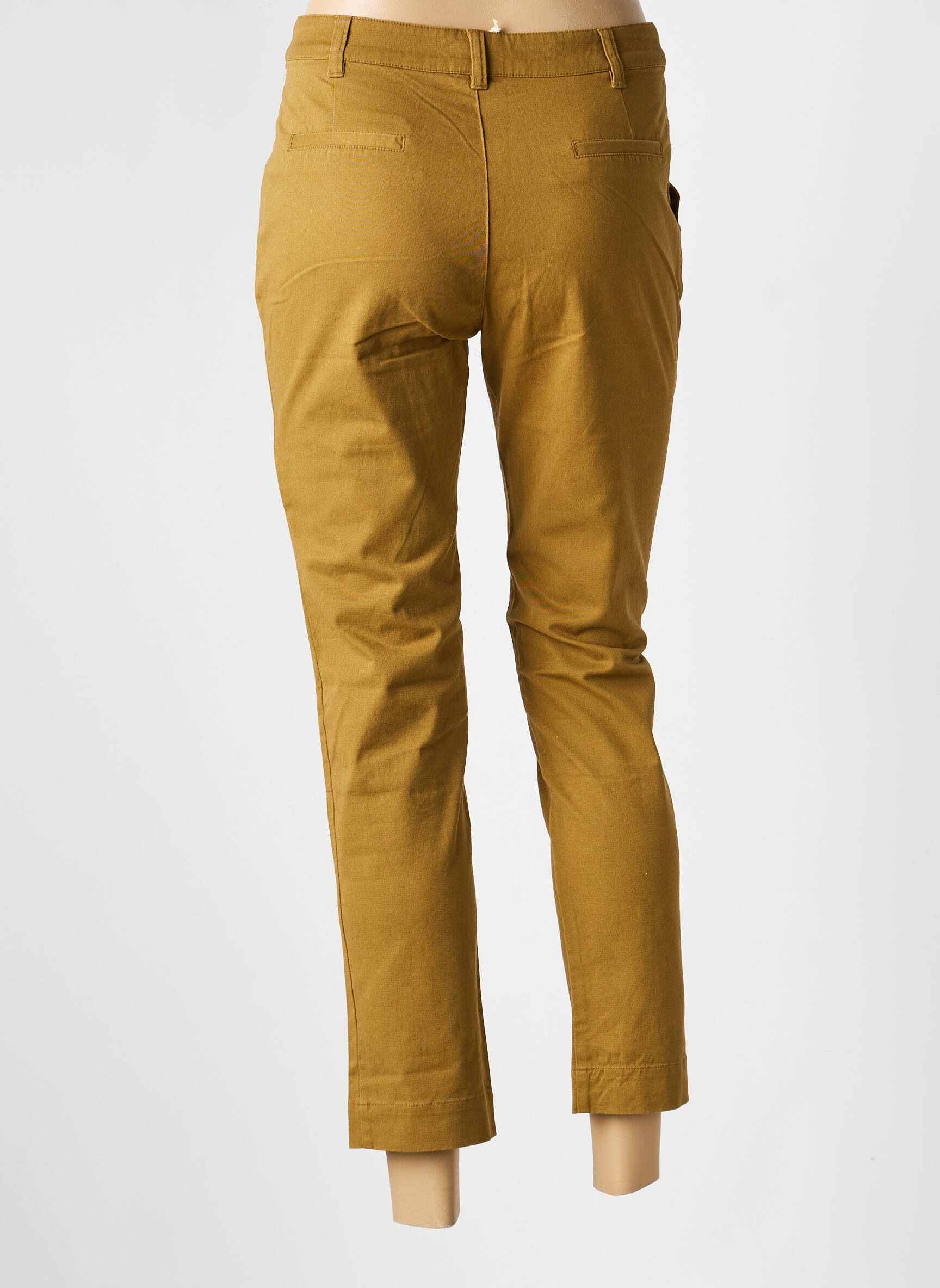Pantalon chino fermeture zippée sous rabat boutonné taille normale vert LA FIANCÉE femme