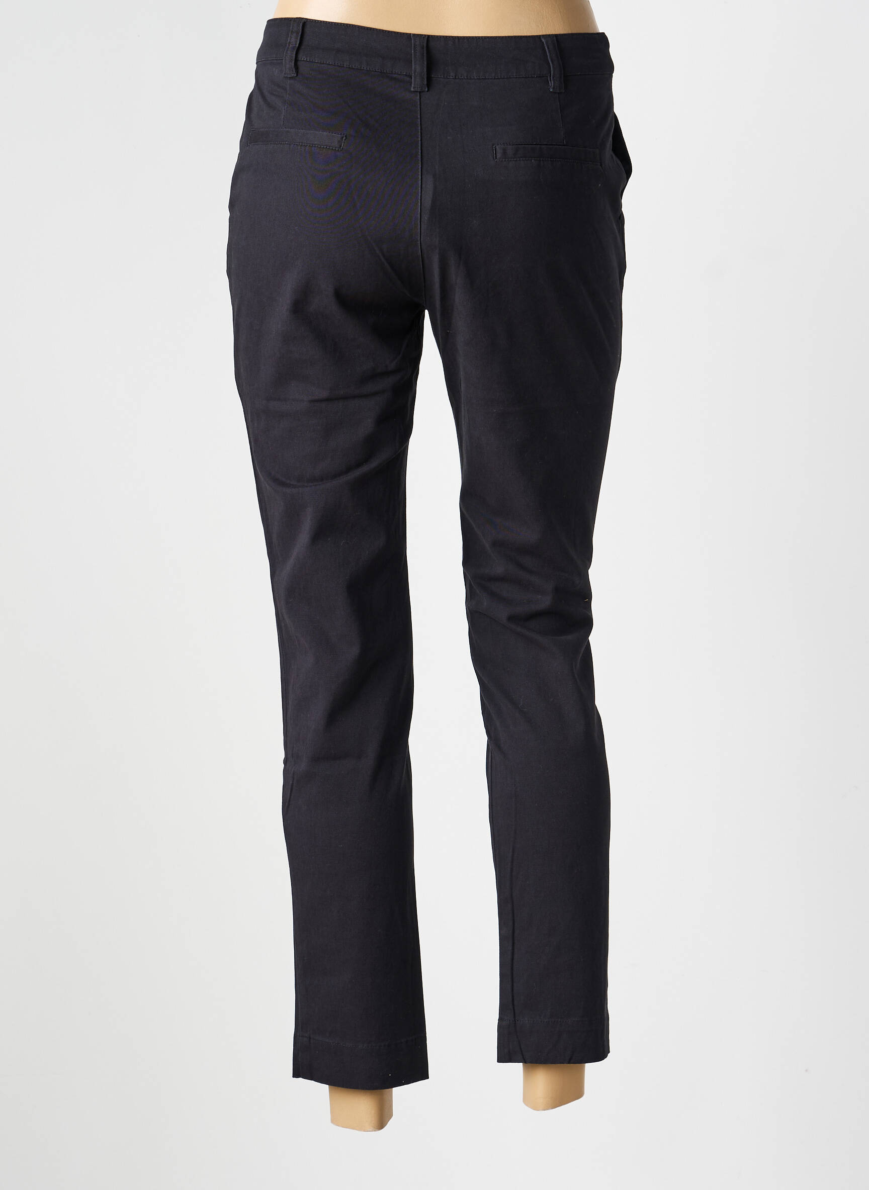 Pantalon chino fermeture zippée sous rabat boutonné taille normale noir LA FIANCÉE femme