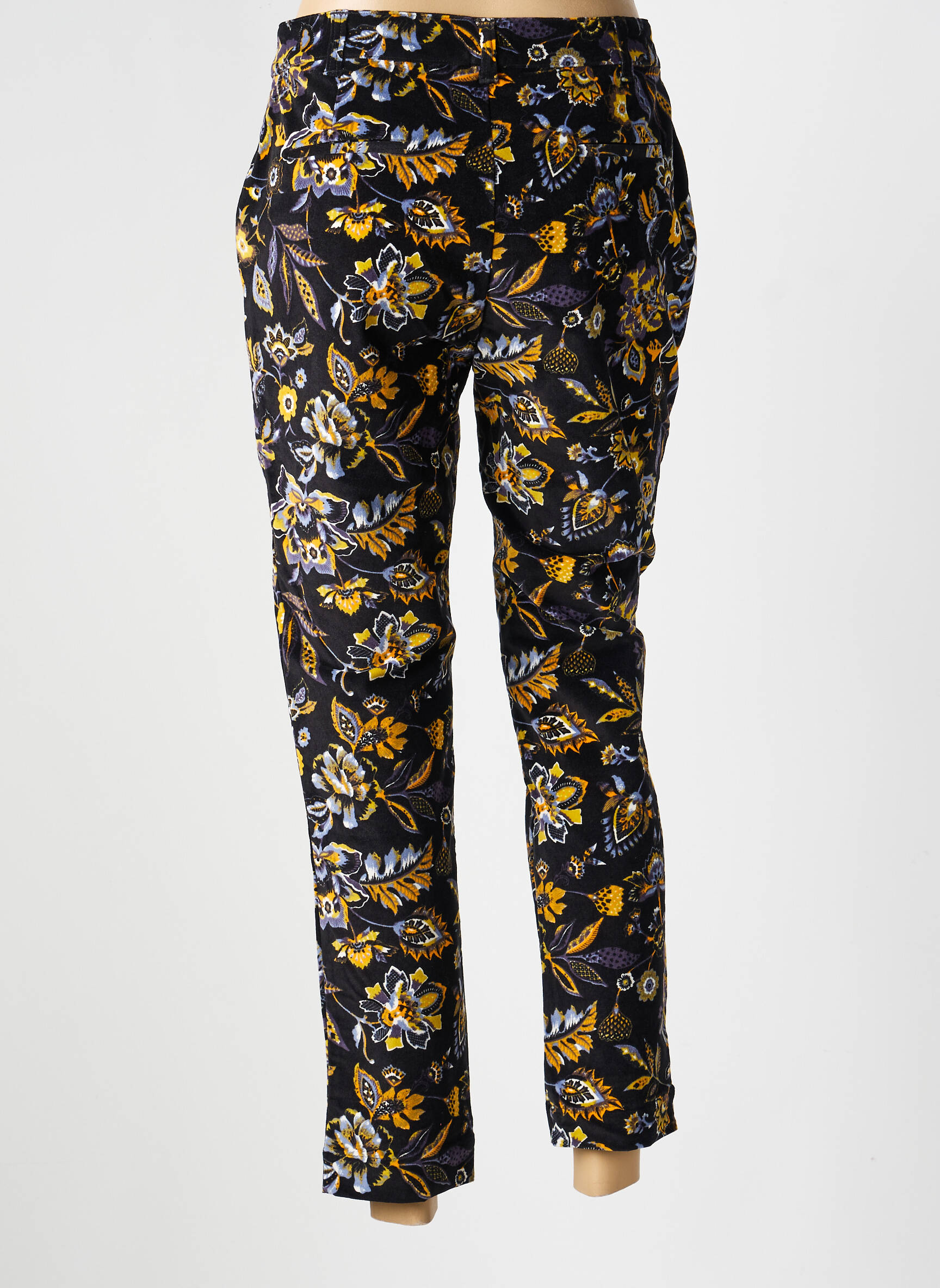 Pantalon 7/8 fermeture zippée sous rabat boutonné noir LA FIANCEE DU MEKONG femme
