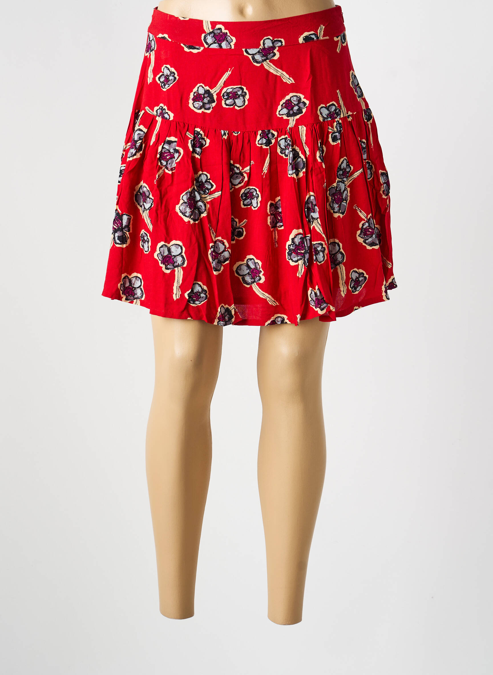 Jupe courte coupe droite rouge LA FIANCÉE femme