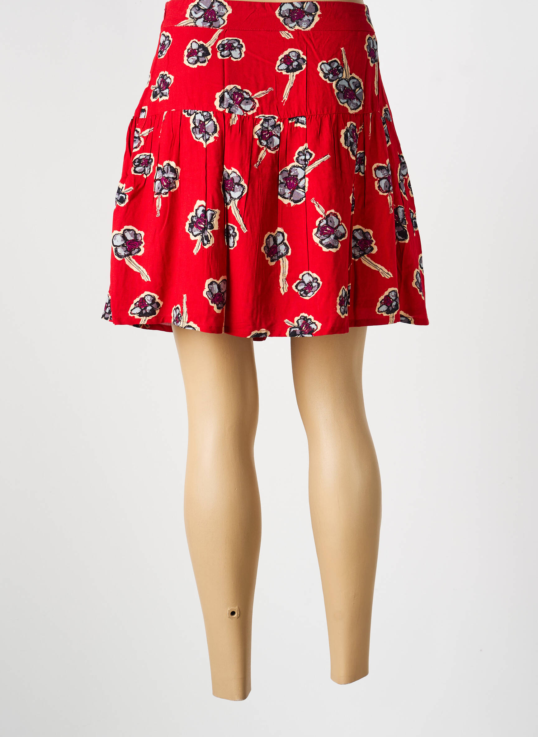 Jupe courte coupe droite rouge LA FIANCÉE femme