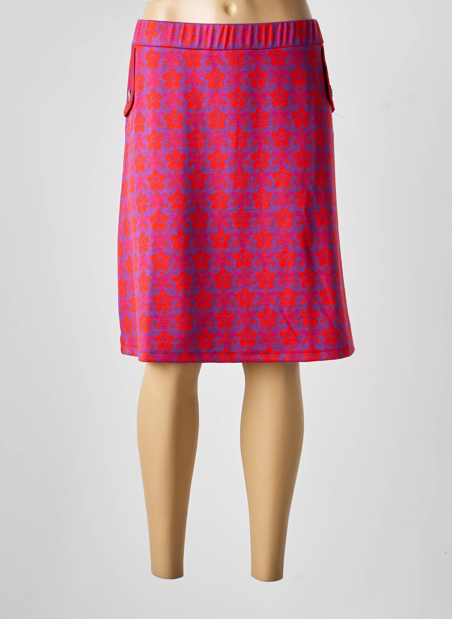 Jupe courte coupe droite rose PRINCESSE NOMADE femme