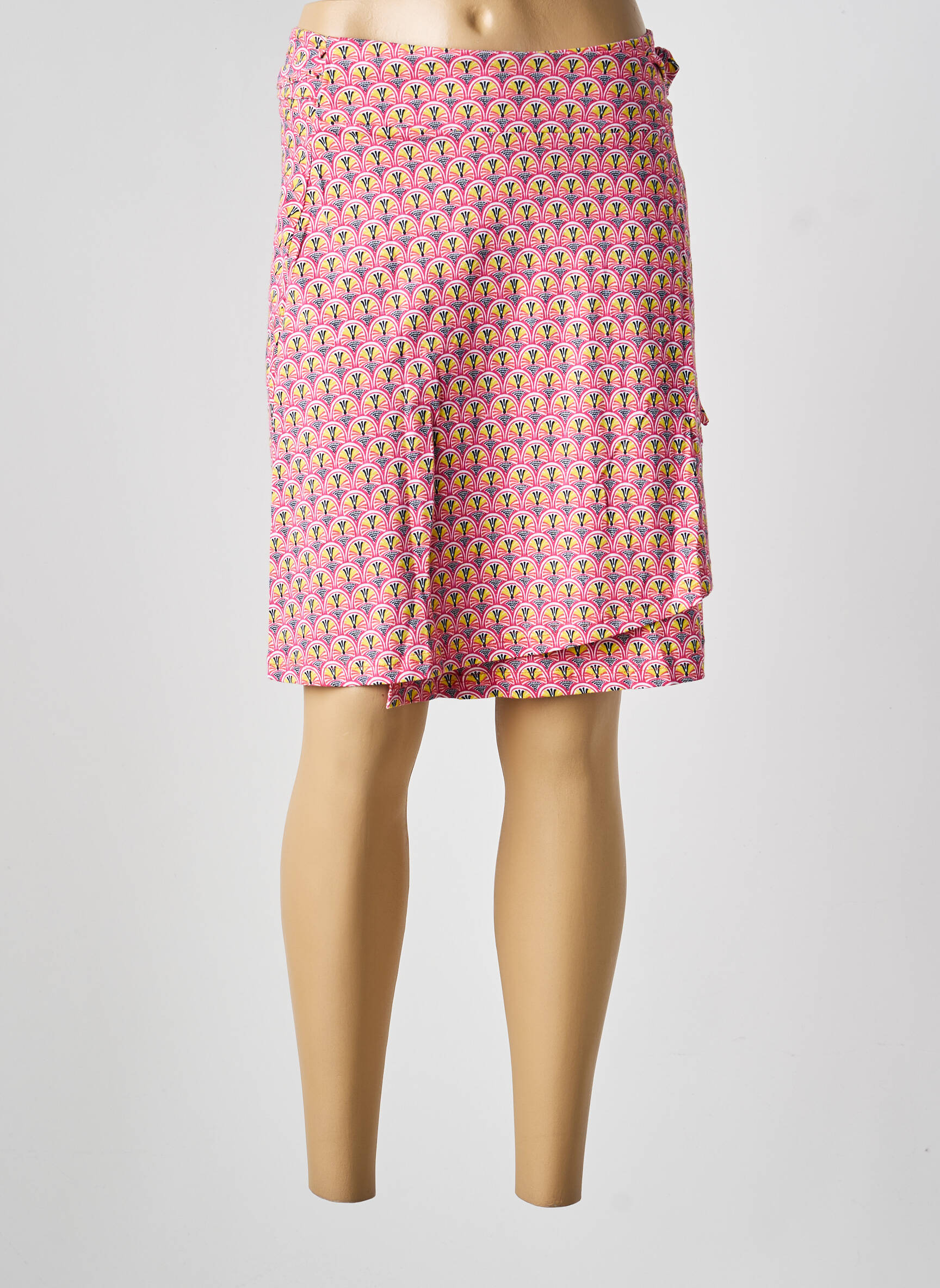 Jupe courte coupe droite rose LA FIANCÉE femme