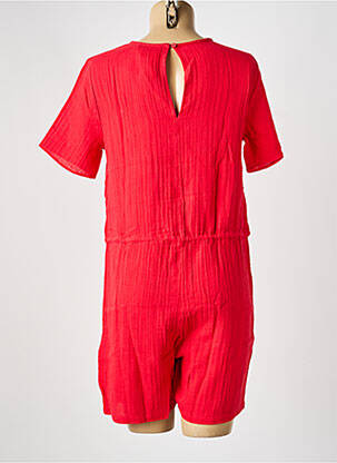 Combishort fermeture boutonnée au dos manches courtes rouge LA FIANCÉE femme