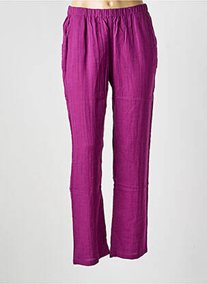 Pantalon droit taille élastique taille normale violet LA FIANCÉE femme