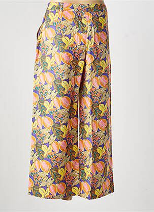 Pantalon large fermeture zippée sous rabat boutonné taille normale violet LA FIANCÉE femme