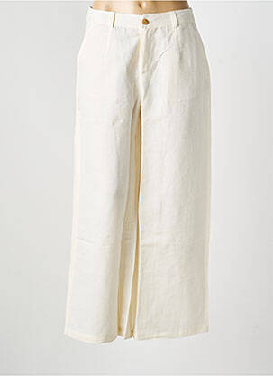 Pantalon droit fermeture zippée sous rabat boutonné taille normale beige LA FIANCÉE femme