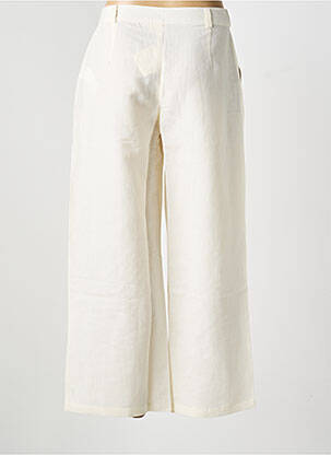 Pantalon droit fermeture zippée sous rabat boutonné taille normale beige LA FIANCÉE femme