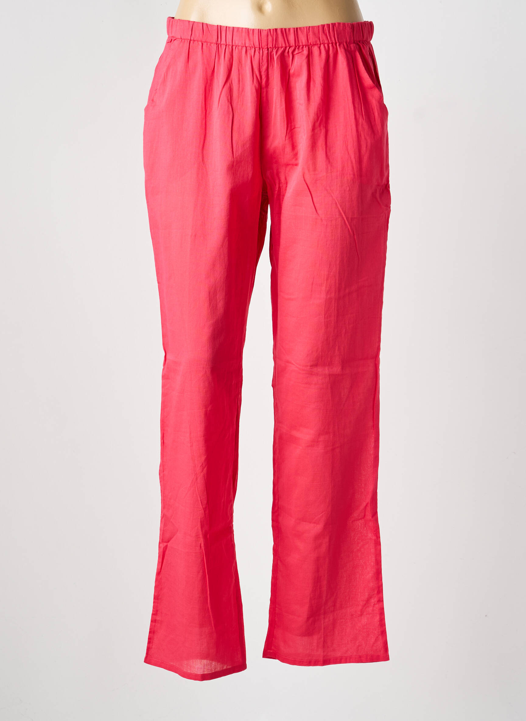 Pantalon droit taille élastique taille normale rouge LA FIANCÉE femme