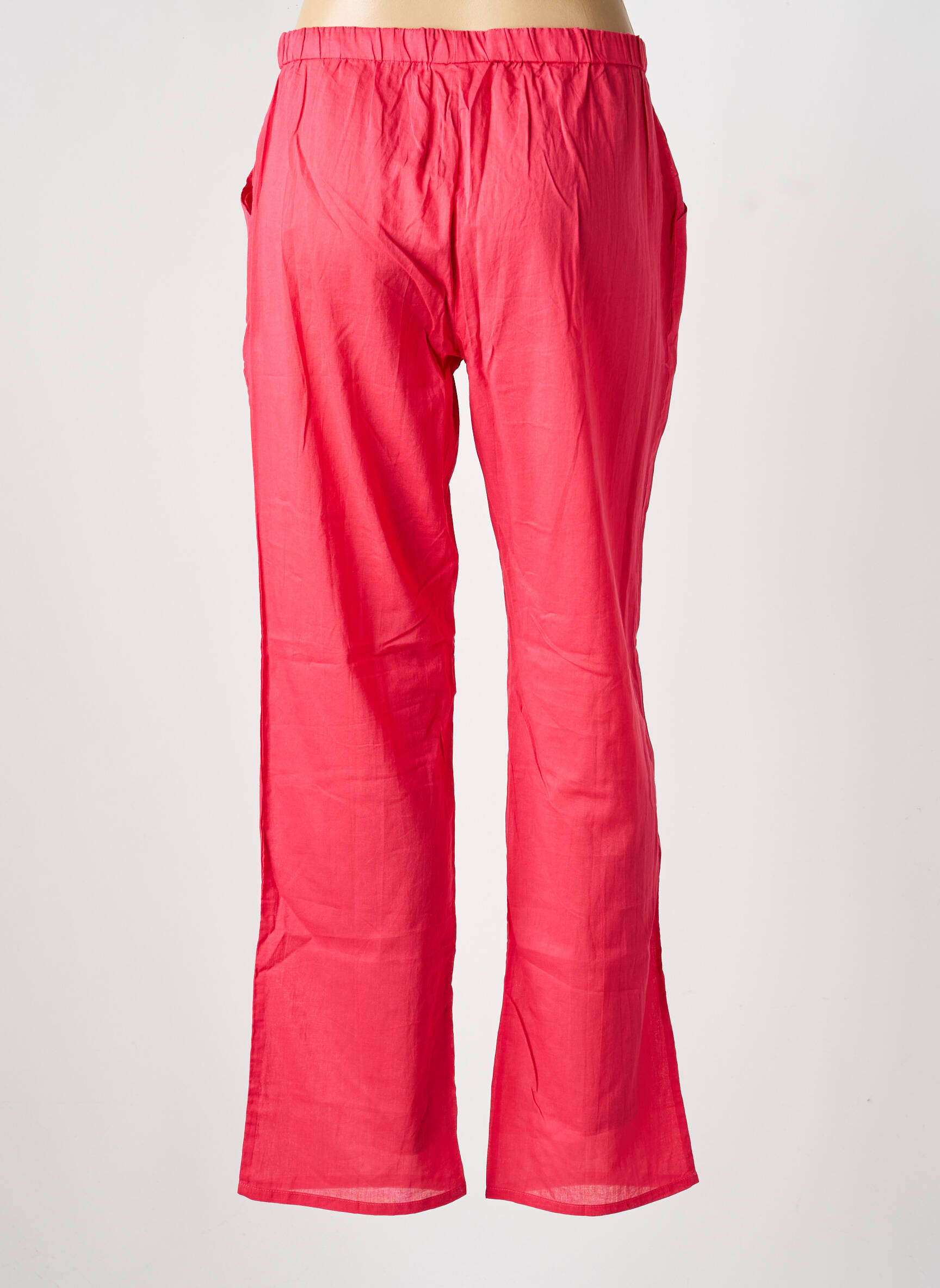 Pantalon droit taille élastique taille normale rouge LA FIANCÉE femme