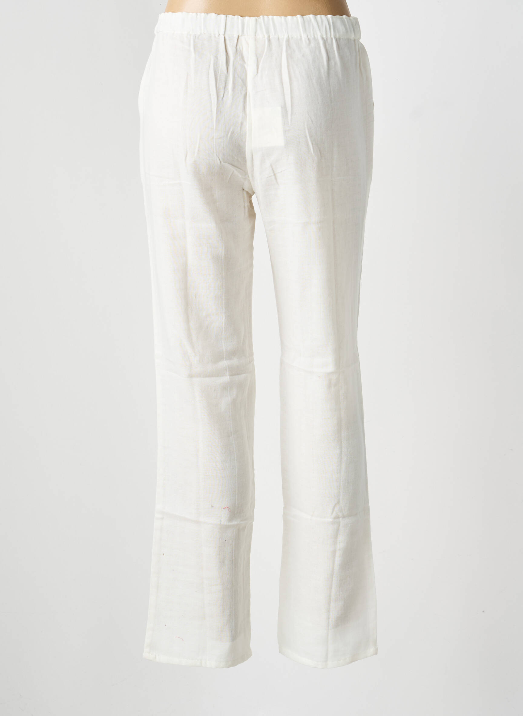 Pantalon droit taille élastique taille normale blanc LA FIANCÉE femme