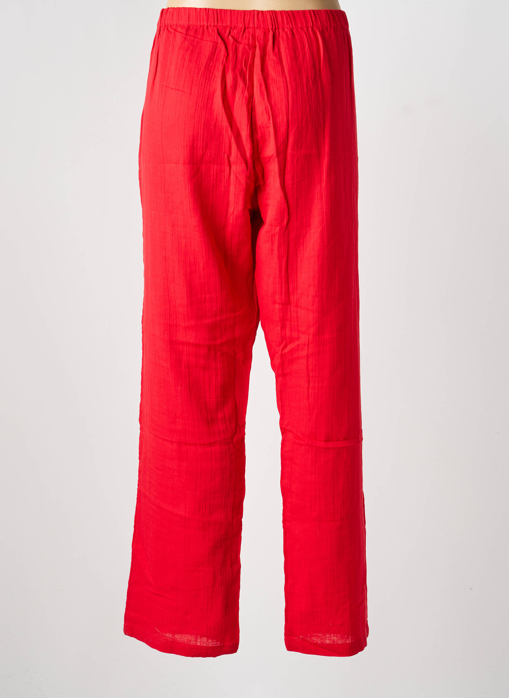 Pantalon droit taille élastique taille normale rouge LA FIANCÉE femme