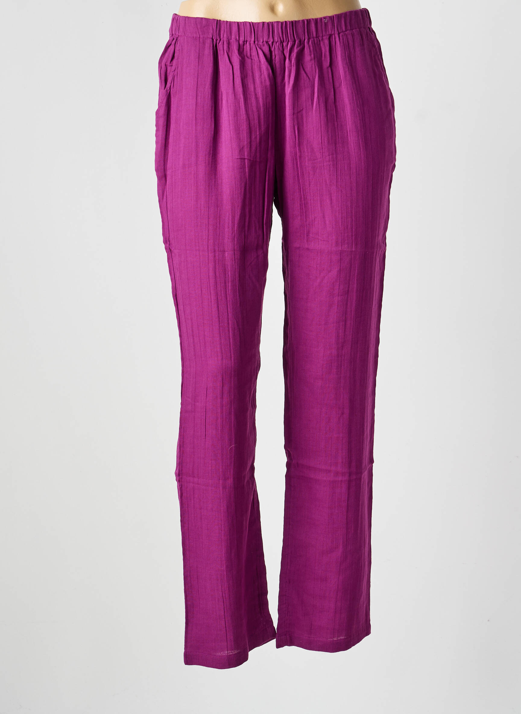Pantalon droit taille élastique taille normale violet LA FIANCÉE femme
