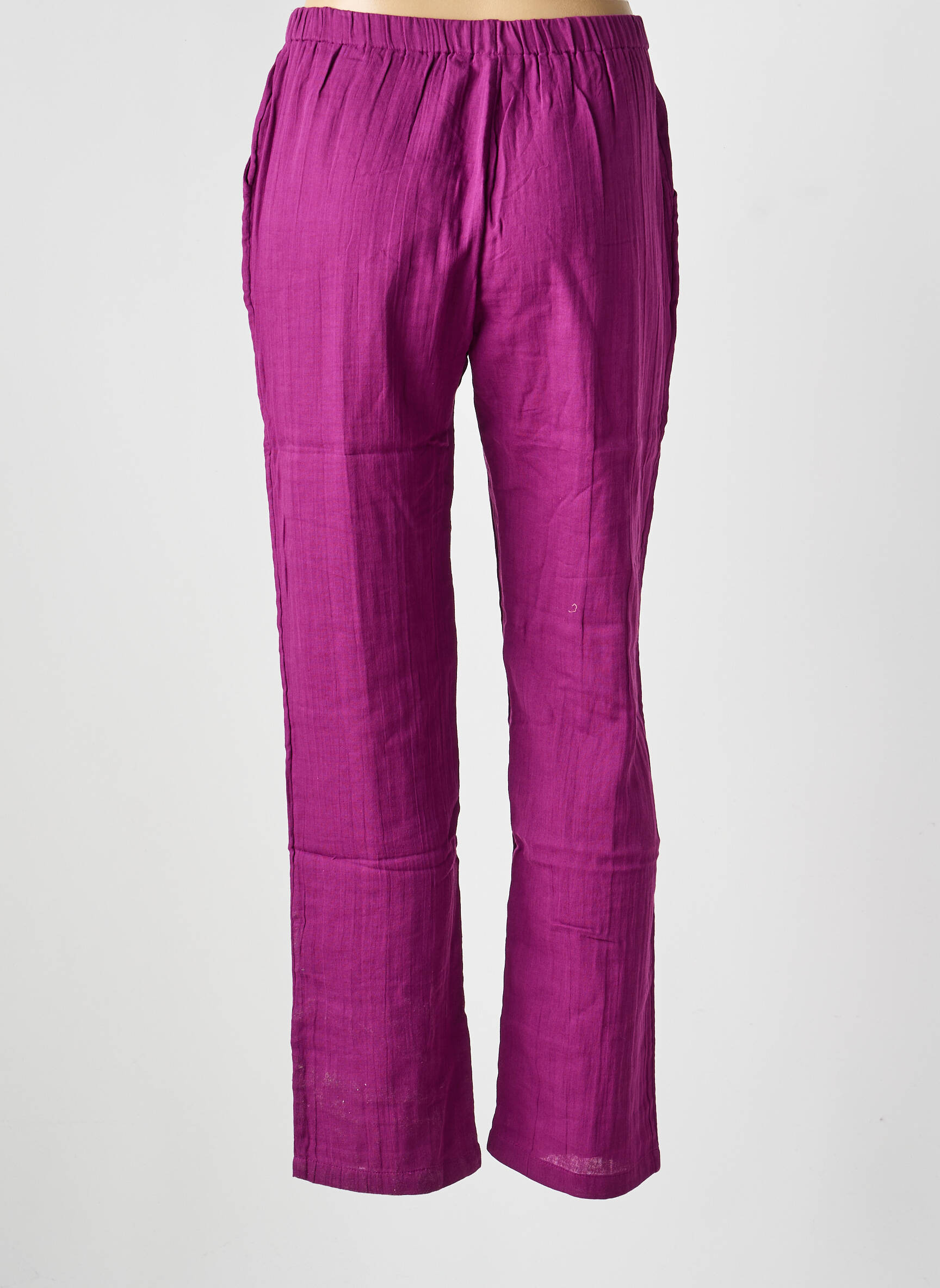 Pantalon droit taille élastique taille normale violet LA FIANCÉE femme