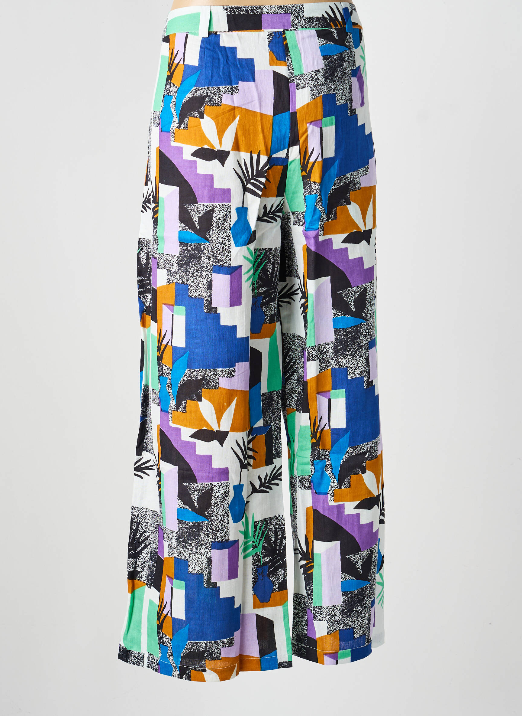 Pantalon large fermeture zippée sous rabat boutonné taille normale vert LA FIANCÉE femme