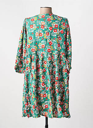 Robe mi-longue manches 3/4 manches 3/4 vert PRINCESSE NOMADE femme