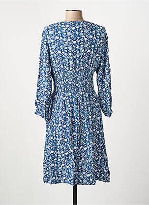 Robe mi-longue imprimé fantaisie manches longues bleu LA FIANCÉE femme