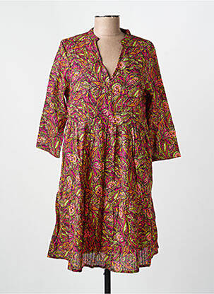 Robe mi-longue manches 3/4 manches 3/4 rouge LA FIANCÉE femme