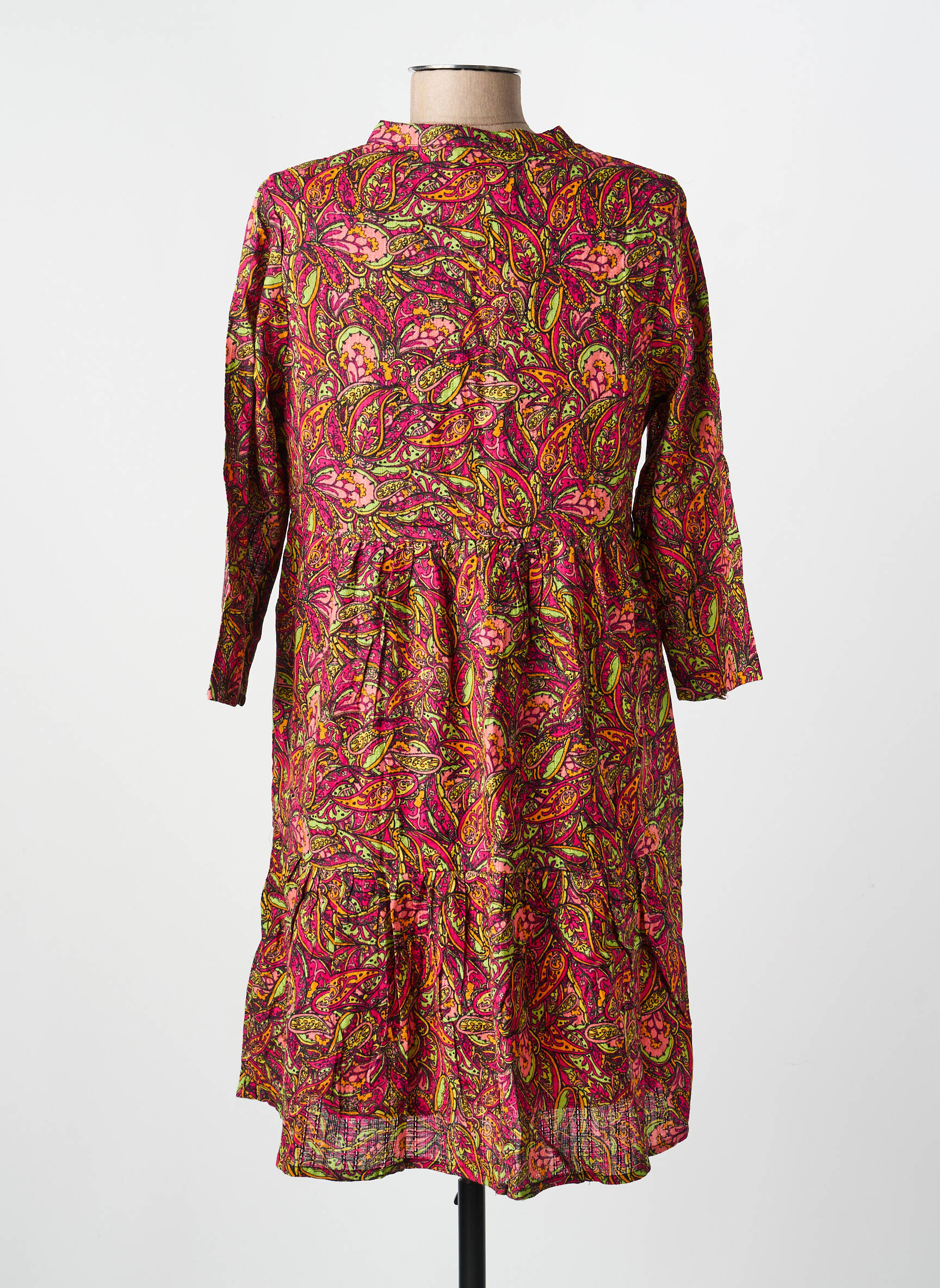 Robe mi-longue manches 3/4 manches 3/4 rouge LA FIANCÉE femme