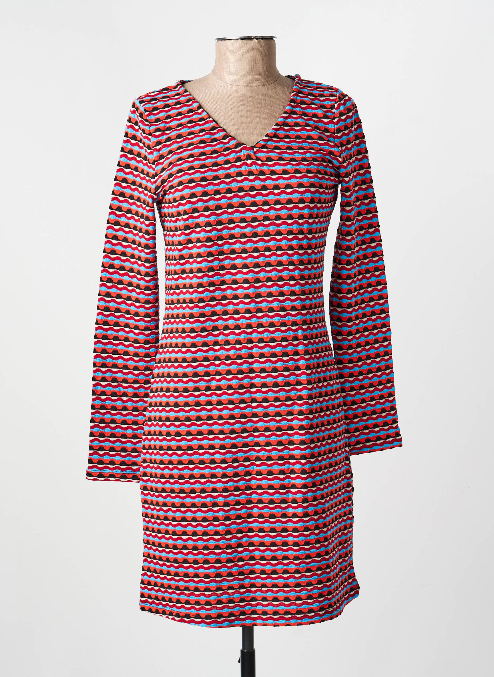 Robe courte manches longues manches longues rouge LA FIANCEE D'ARTHUR femme