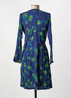Robe mi-longue imprimé fantaisie manches longues bleu LA FIANCÉE femme