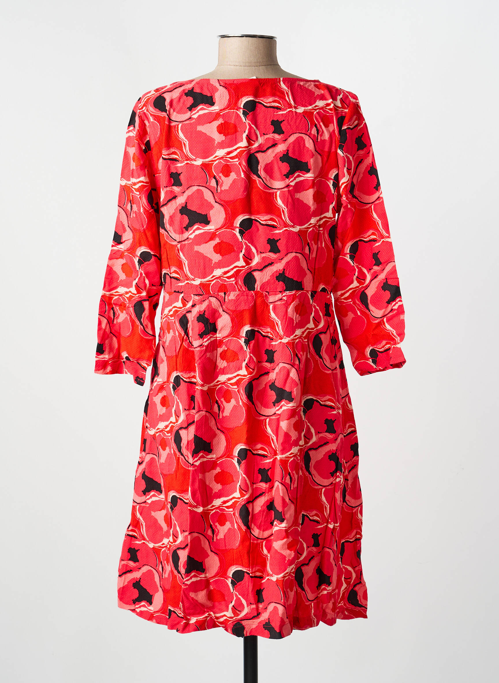 Robe courte manches 3/4 manches 3/4 rouge LA FIANCÉE femme