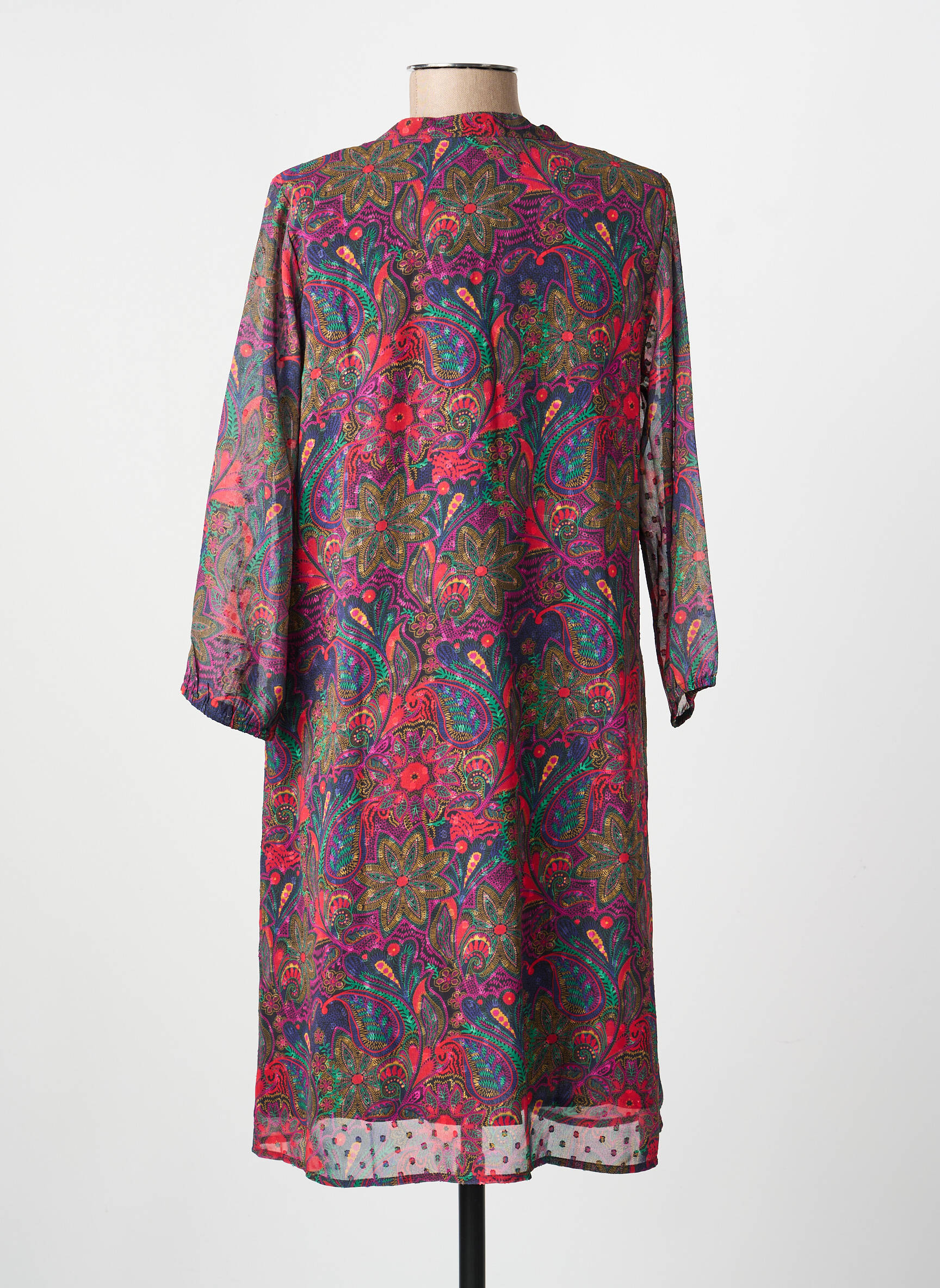 Robe courte coupe fluide manches 3/4 bleu LA FIANCÉE femme