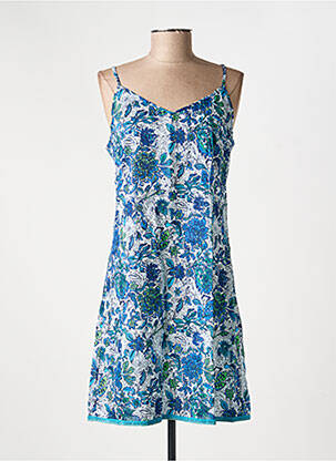 Robe courte coupe évasée fines bretelles bleu LA FIANCÉE femme