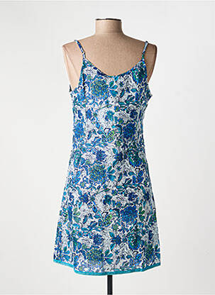 Robe courte coupe évasée fines bretelles bleu LA FIANCÉE femme