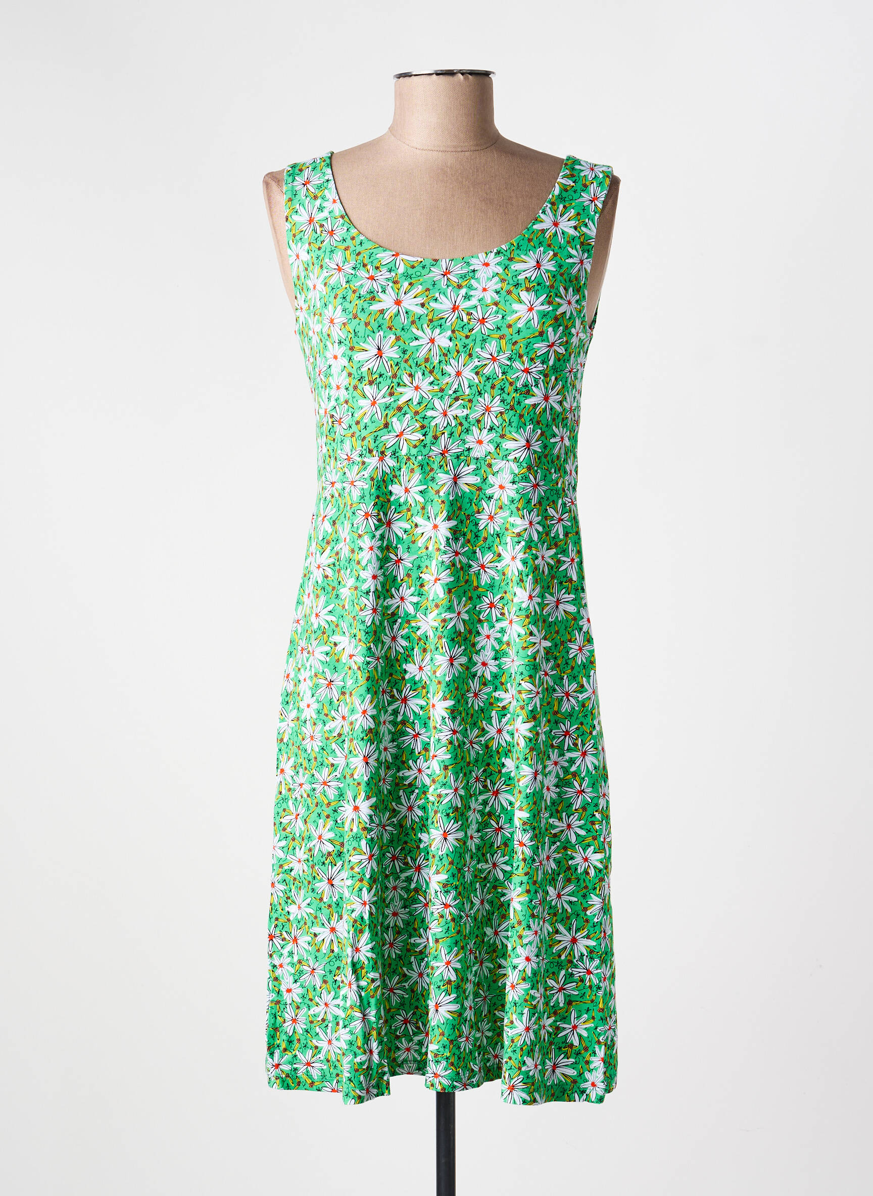 Robe courte sans manche sans manche vert PRINCESSE NOMADE femme